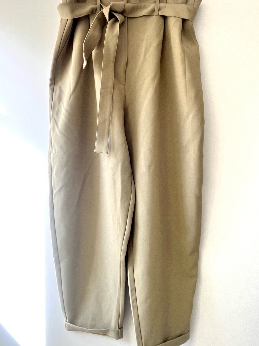 Smash + Tess Tie-Waist Chinos in Khaki
